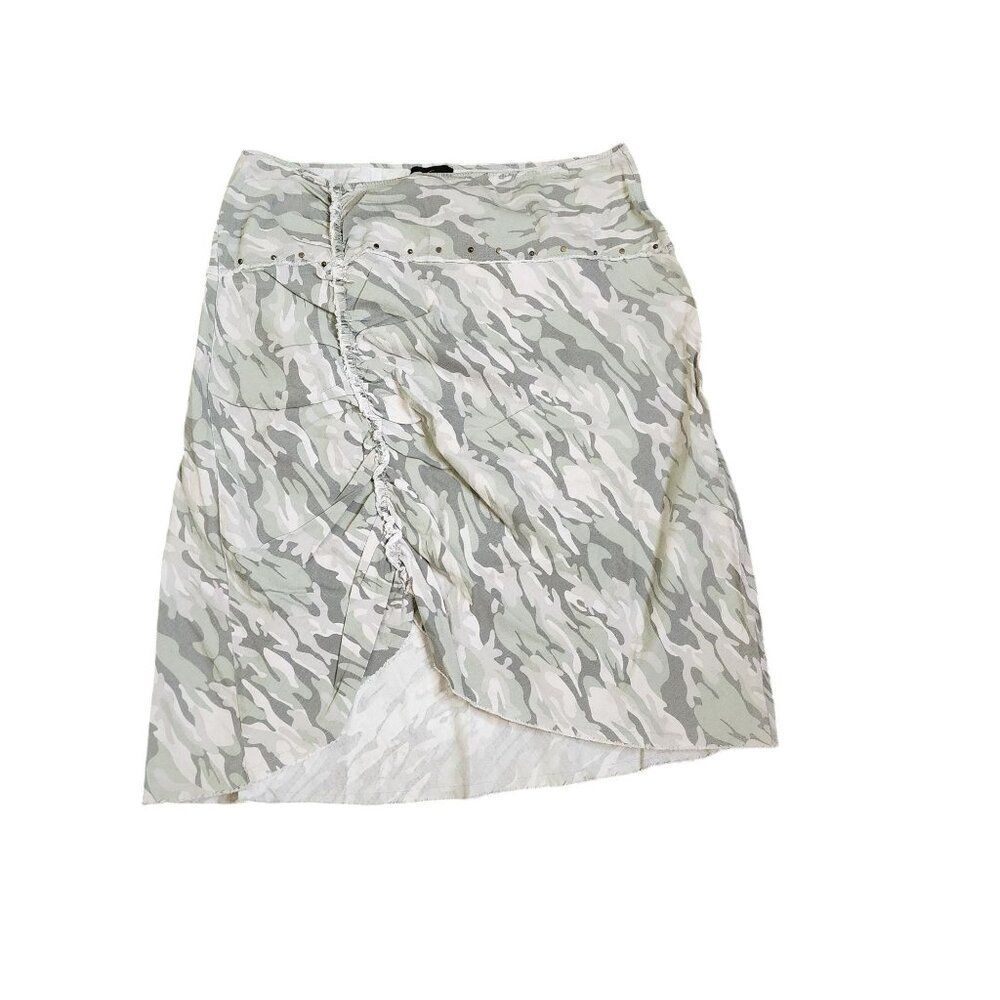 Vintage 90s Torrid Ruched Utilitarian Midi Skirt Womens Size 18 Camouflage